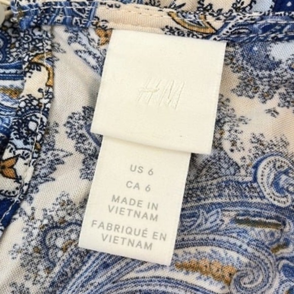 H&M Blue Multicolored Mini Dress Size 6 - Picture 5 of 8